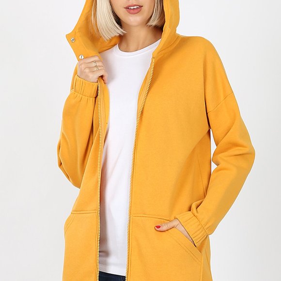 Zenana Outfitters Tops - Zenana Hoodie Jacket Sweatshirt Two Way Zi…